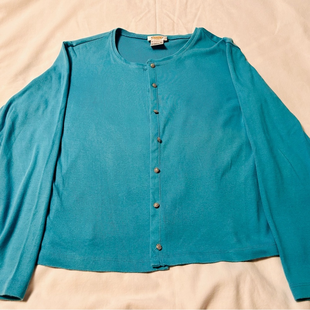 Talbots Blue Button Down Shirt Boxy Style
